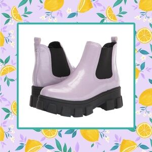 Chunky Sam Edelstan Metallic Lilac Patent Chelsea Boot New Without Box Women 11